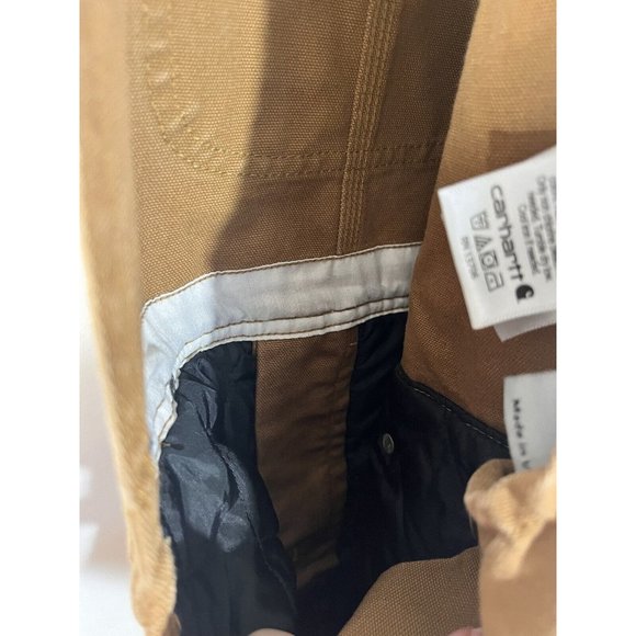 Carhartt Insulated Bib Overalls Duck Youth Size 8 Double Knee - Picture 12 of 13